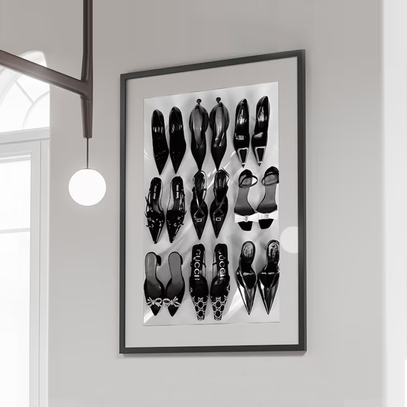 Vintage Vogue Fashion Poster - Preto branco luxo salto alto arte