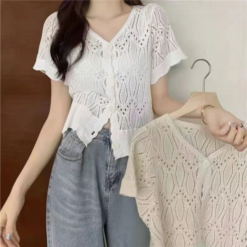 Crochet Top Boho - Blusa Feminina de Crochê com Decote