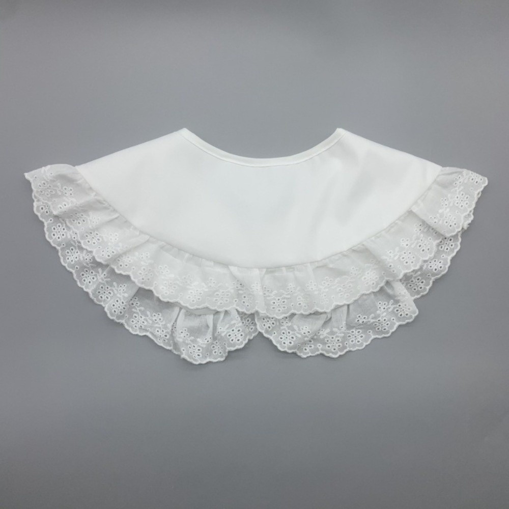 Vintage Fashion Style Female - Gola Falsa de Renda Branca da