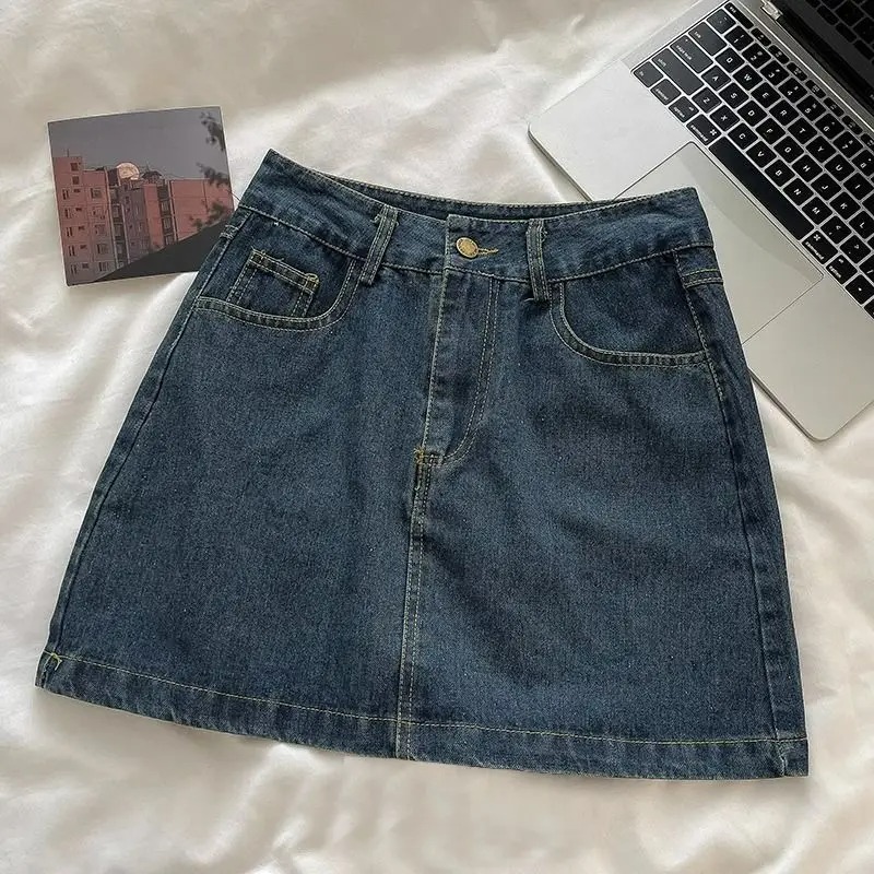 Usa Vintage Fashion - Conjunto de Saia Jeans Y2K: Jaqueta