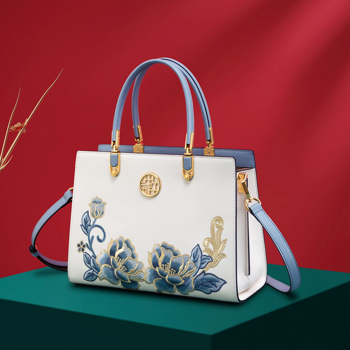 Vintage Fashion In Chinese - Bolsa Rowone com Bordado Chinês, Bolsa