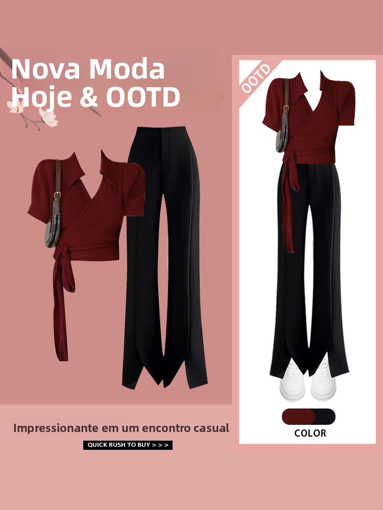 Vintage Fashion Hong Kong - Conjunto de duas peças estilo vintage