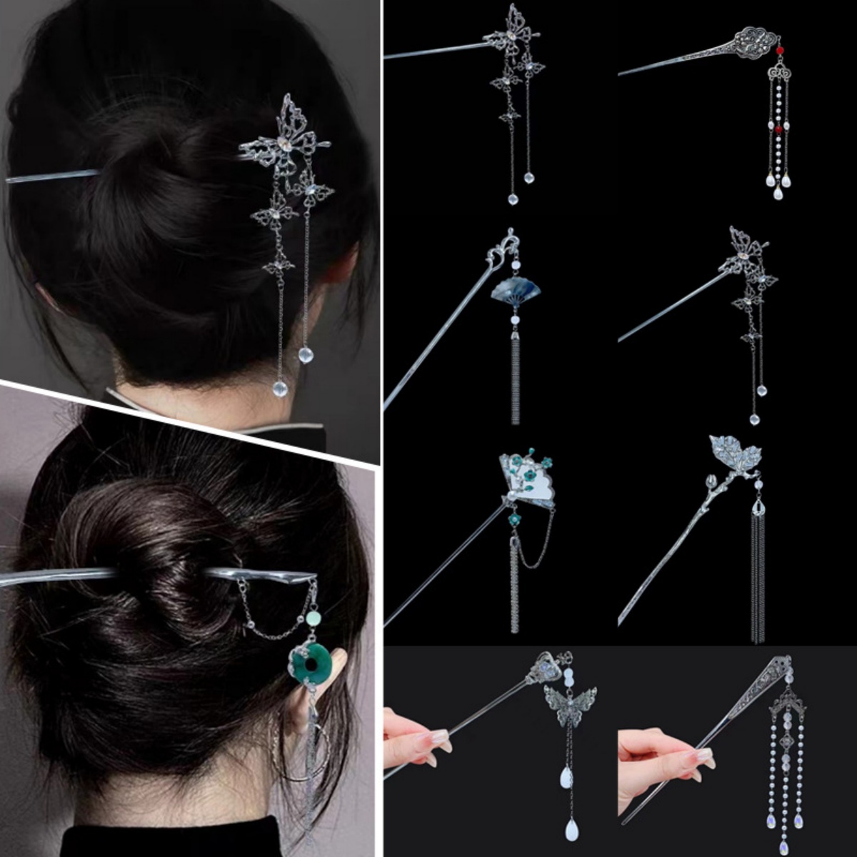 Vintage Fashion In Chinese - 18cm estilo chinês hairpin elegante flor