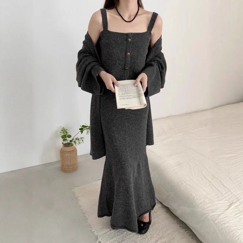 Vintage Fashion Hong Kong - Conjunto de três peças em tricô