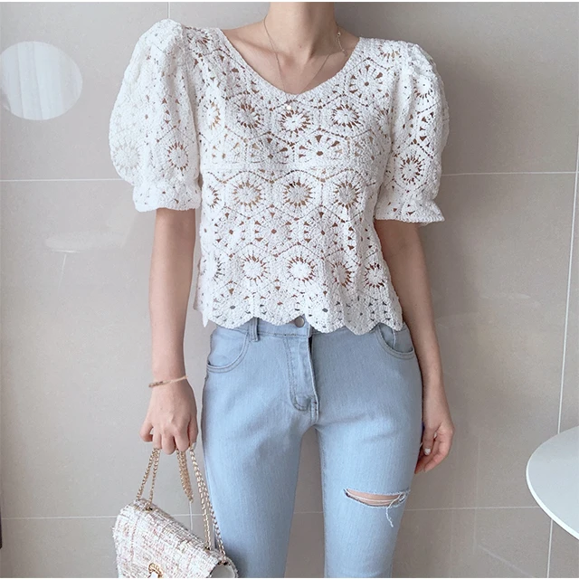 Blusa de Crochê com Renda, Man - Crochet Top Boho avaliação e preço