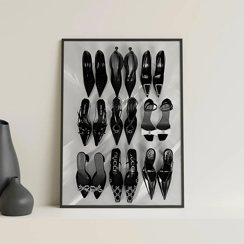 Preto branco luxo salto alto a - Vintage Vogue Fashion Poster avaliação e preço