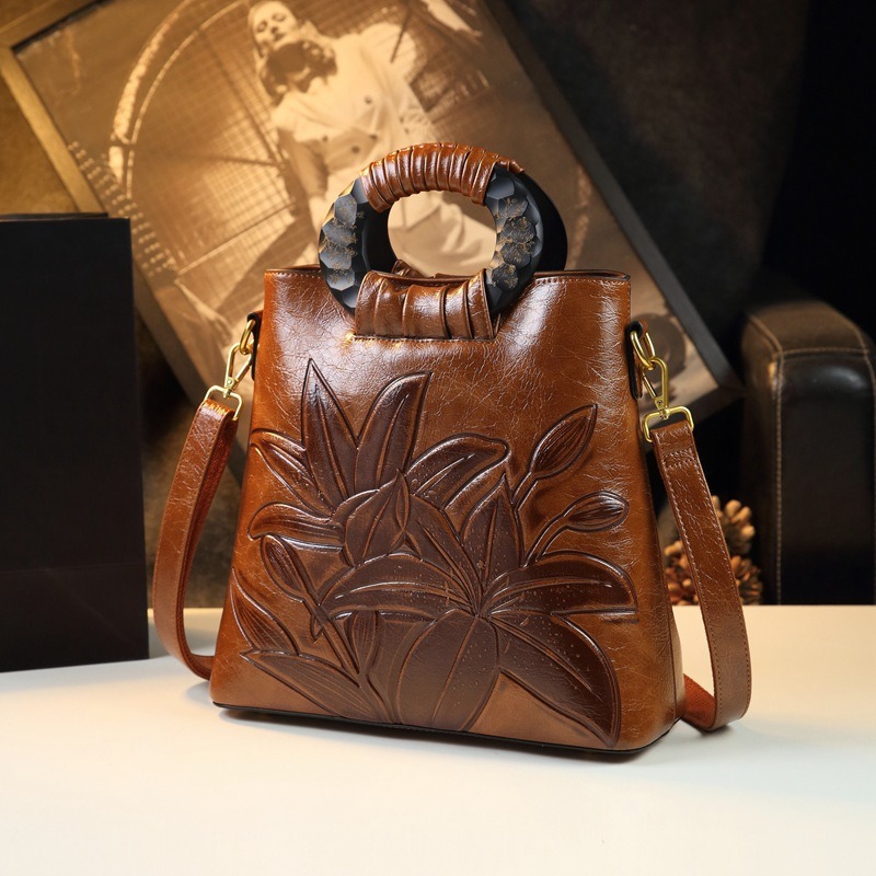 Bolsa Feminina de Couro Estilo - Vintage Fashion In Chinese avaliação e preço