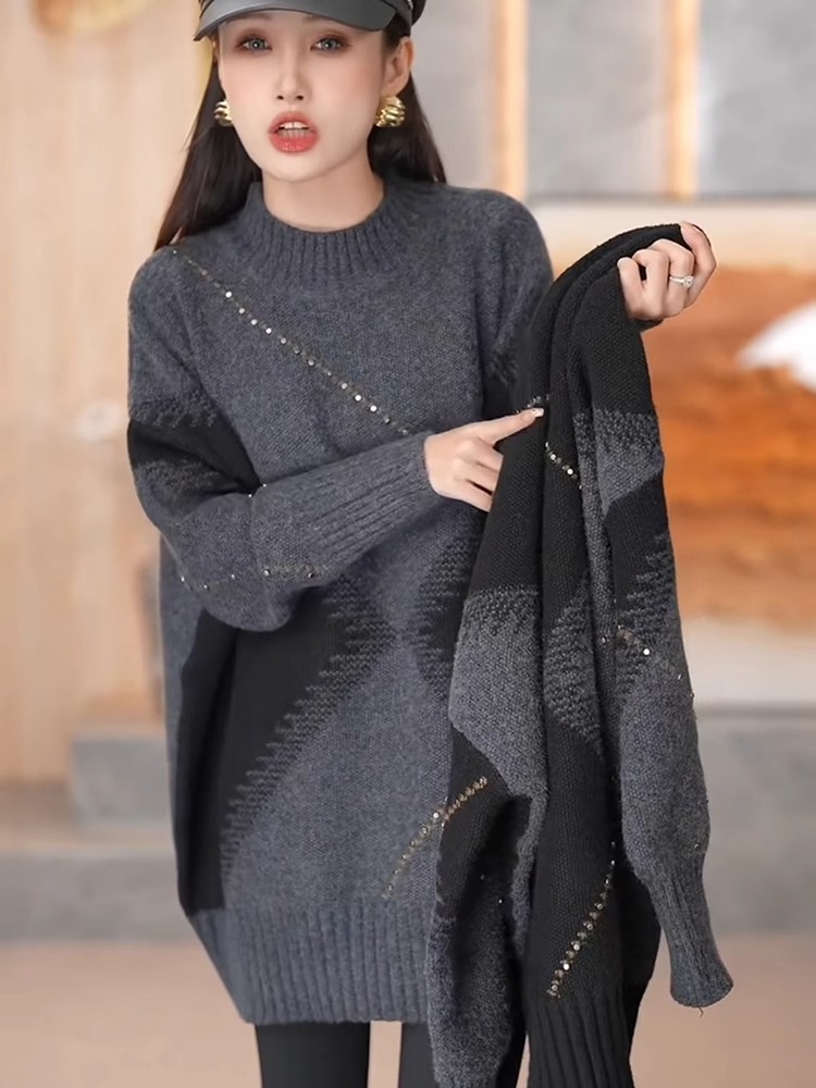 Suéter de Inverno Tricotado Fe - Vintage Fashion Hong Kong avaliação e preço