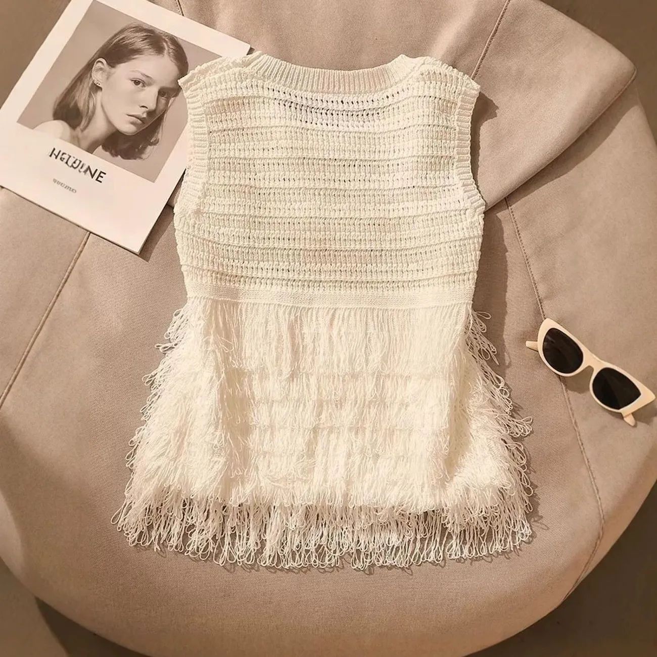 Colete Feminino Boho de Tricô  - Crochet Top Boho avaliação e preço