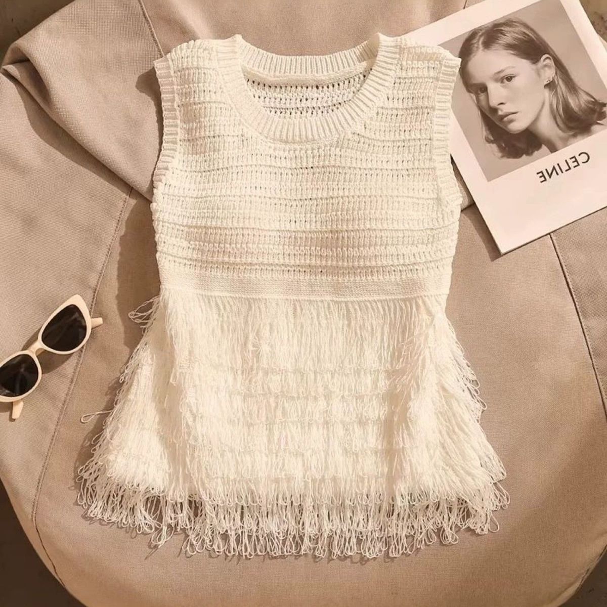 Colete Feminino Boho de Tricô  - Crochet Top Boho avaliação e preço