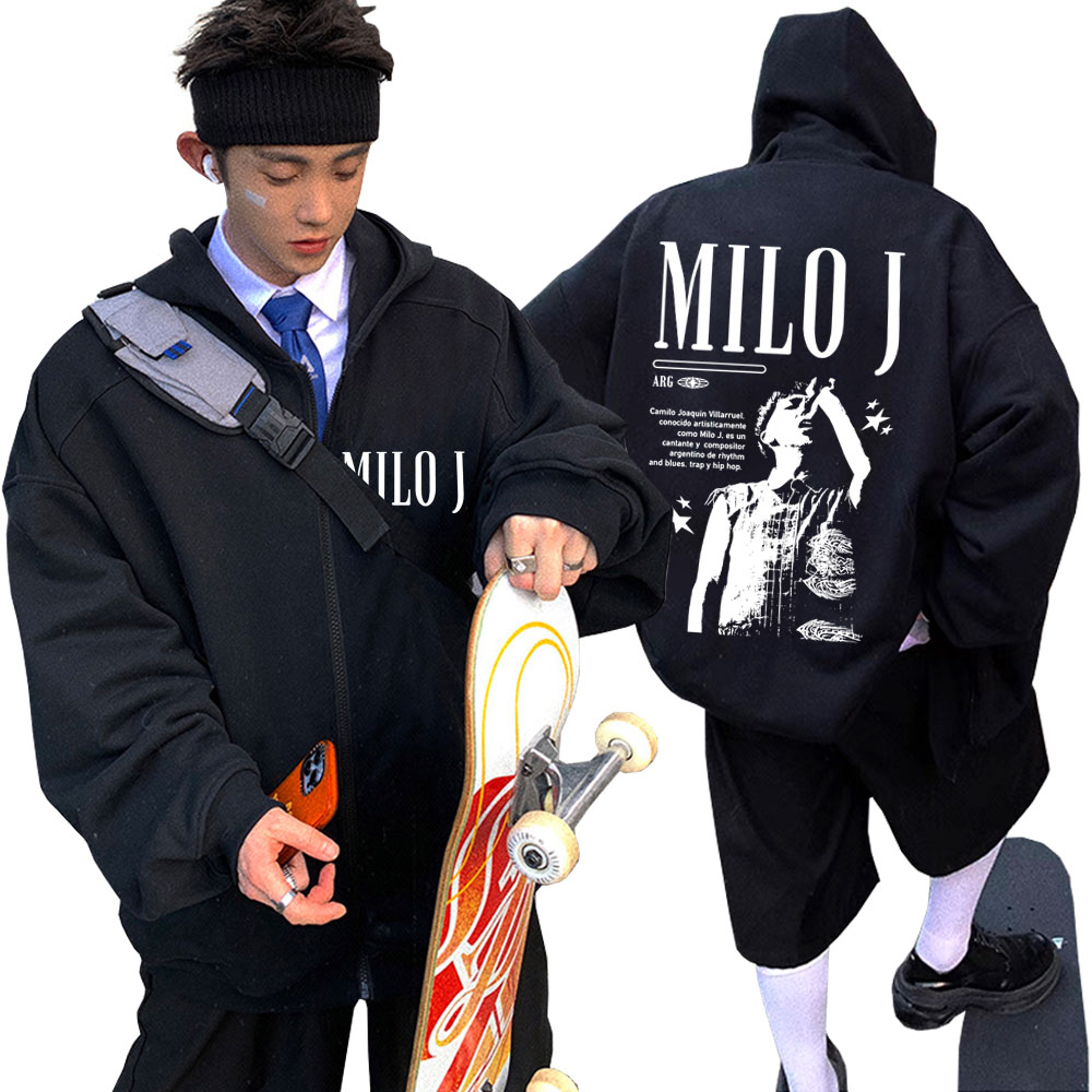 Rapper Milo J Gráfico Zipper H - Vintage Fashion Pop Up avaliação e preço