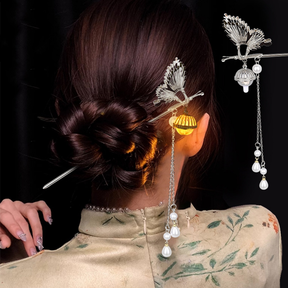 Flor luminosa hairpin para mul - Vintage Fashion In Chinese avaliação e preço