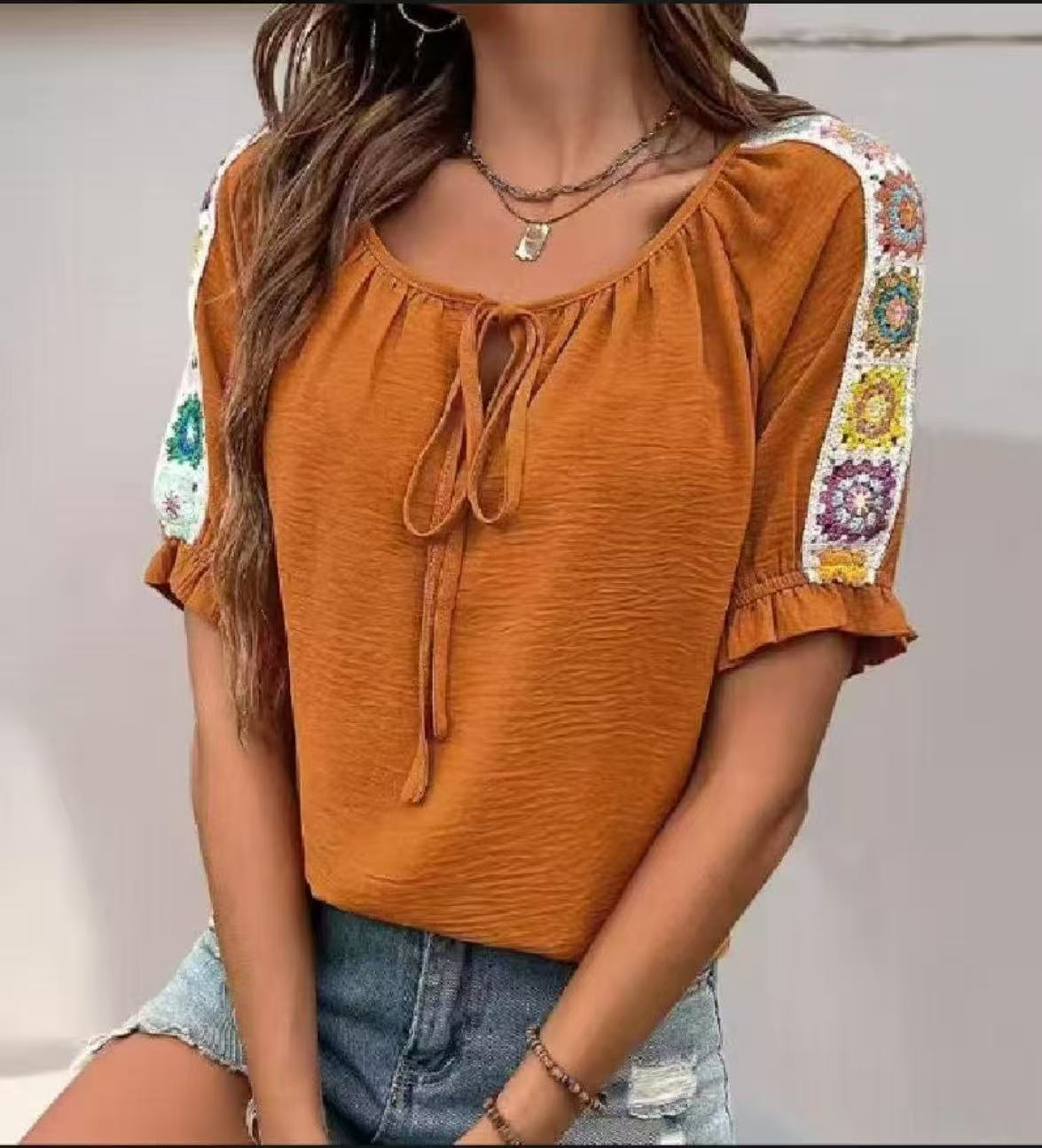 Blusa Feminina Boho com Laço F - Crochet Top Boho avaliação e preço