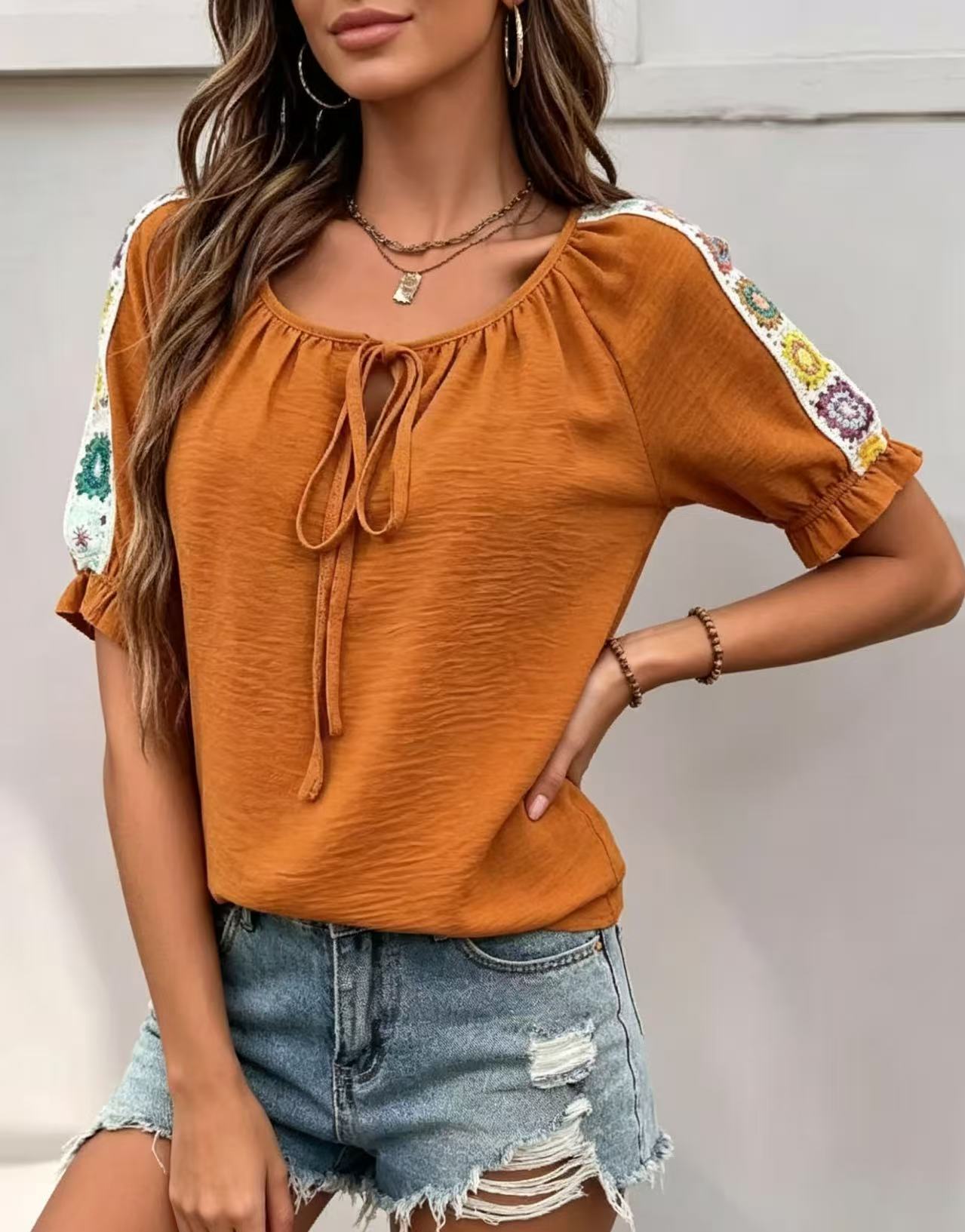 Blusa Feminina Boho com Laço F - Crochet Top Boho avaliação e preço