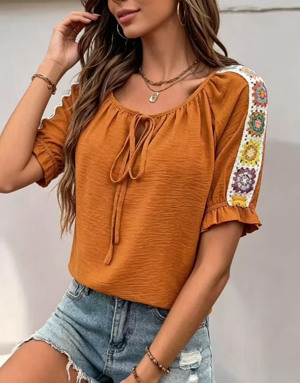 Blusa Feminina Boho com Laço F - Crochet Top Boho avaliação e preço