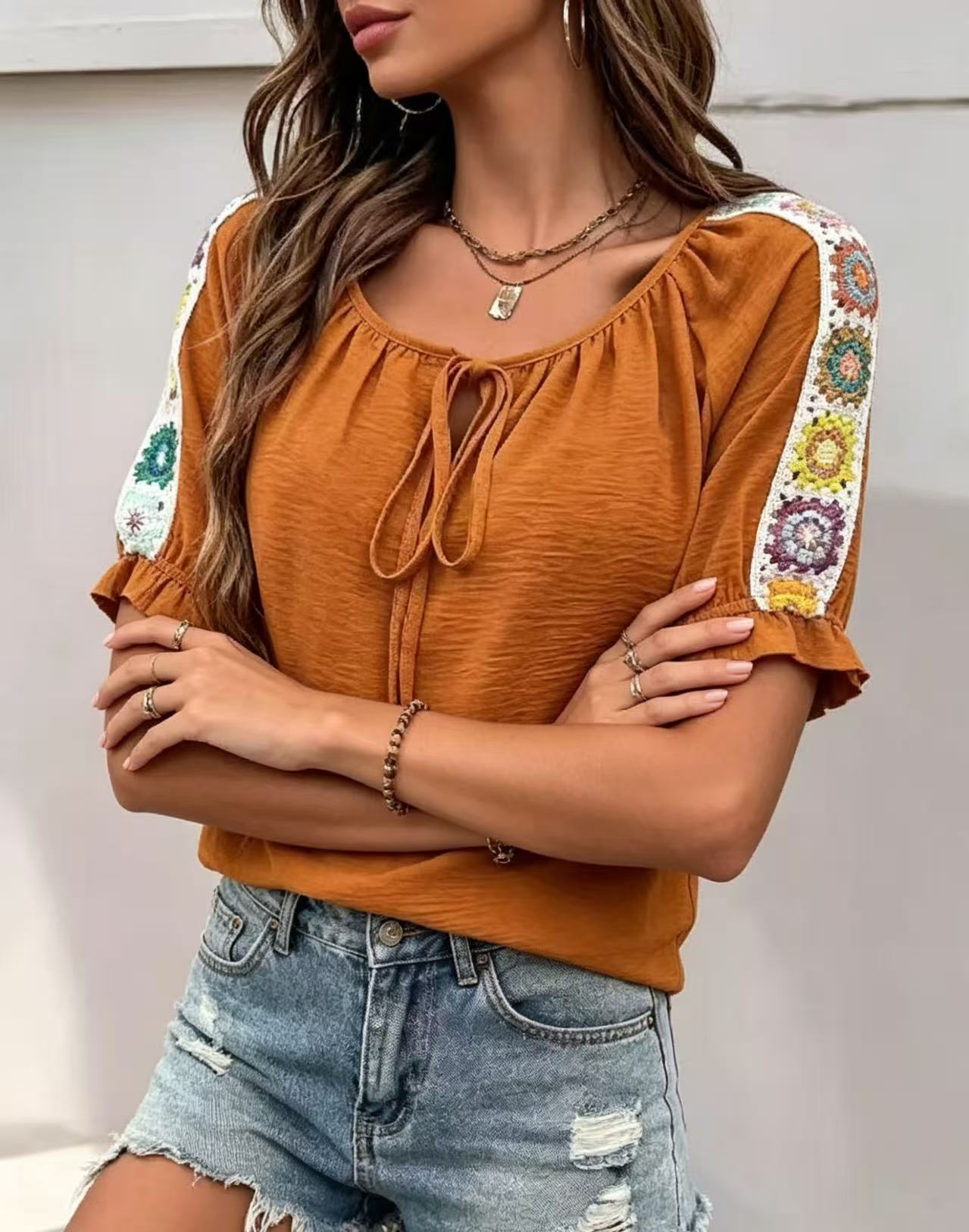 Blusa Feminina Boho com Laço F - Crochet Top Boho avaliação e preço