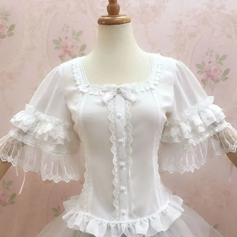 Blusas Elegantes Estilo Lolita - Vintage Fashion Style Female avaliação e preço