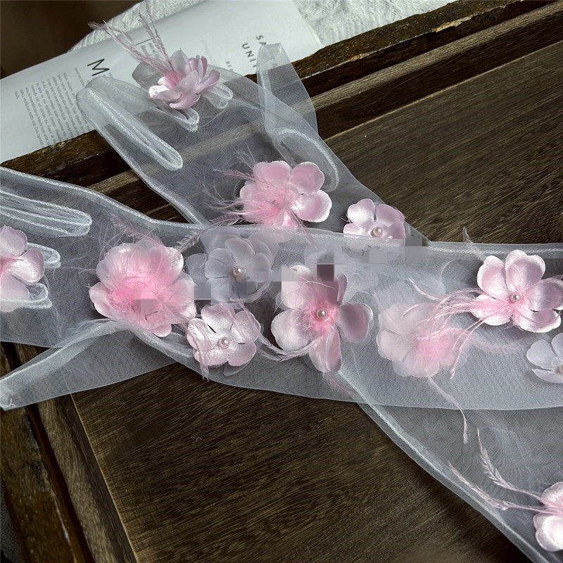 Elegante Flor Pena Luva de Mal - Vintage Fashion Photographers avaliação e preço