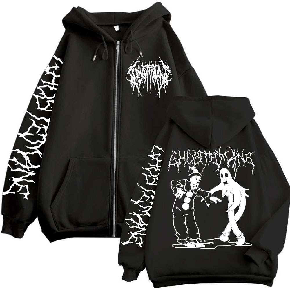 Ghostemane impressão zíper hoo - Vintage Fashion Pop Up avaliação e preço