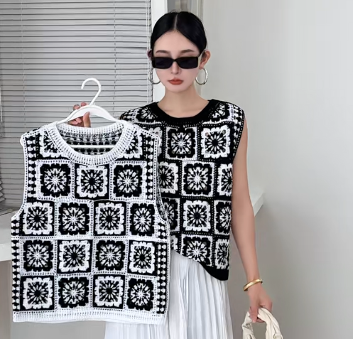 Blusa de Crochê Granny Square  - Crochet Top Boho avaliação e preço